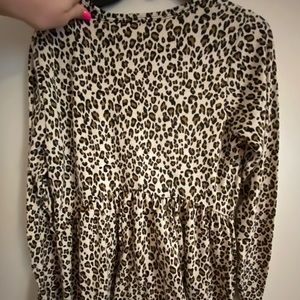 ruffle cheetah dress shirt